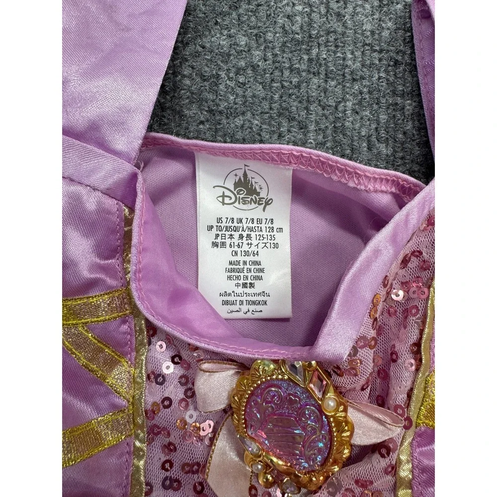Disney Rapunzel Tangled Princess Costume Dress Purple Gold Girls Size 7